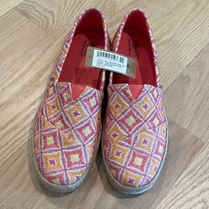 Toms Women’s Alpargata Rope 2.0 Pink Geometric Espadrille